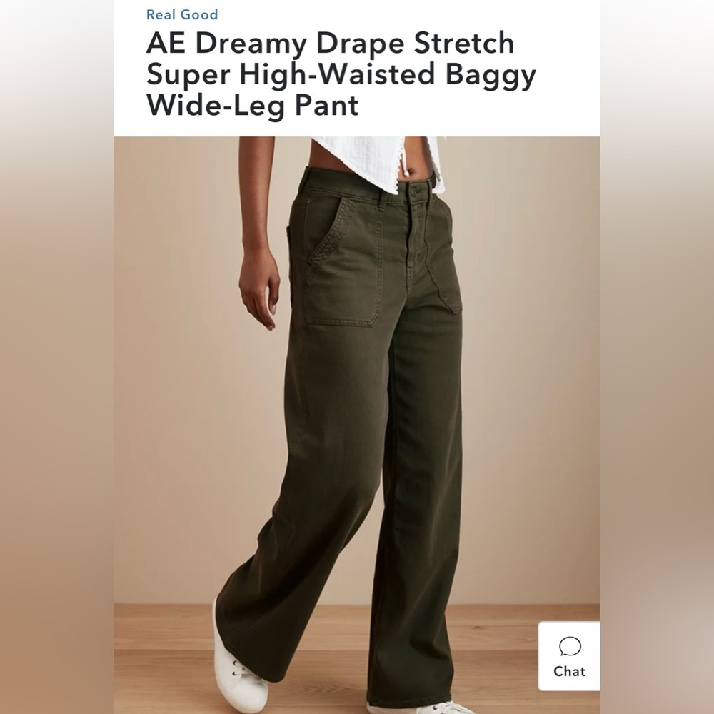 American Eagle Super High Rise Baggy Wide Leg Pant